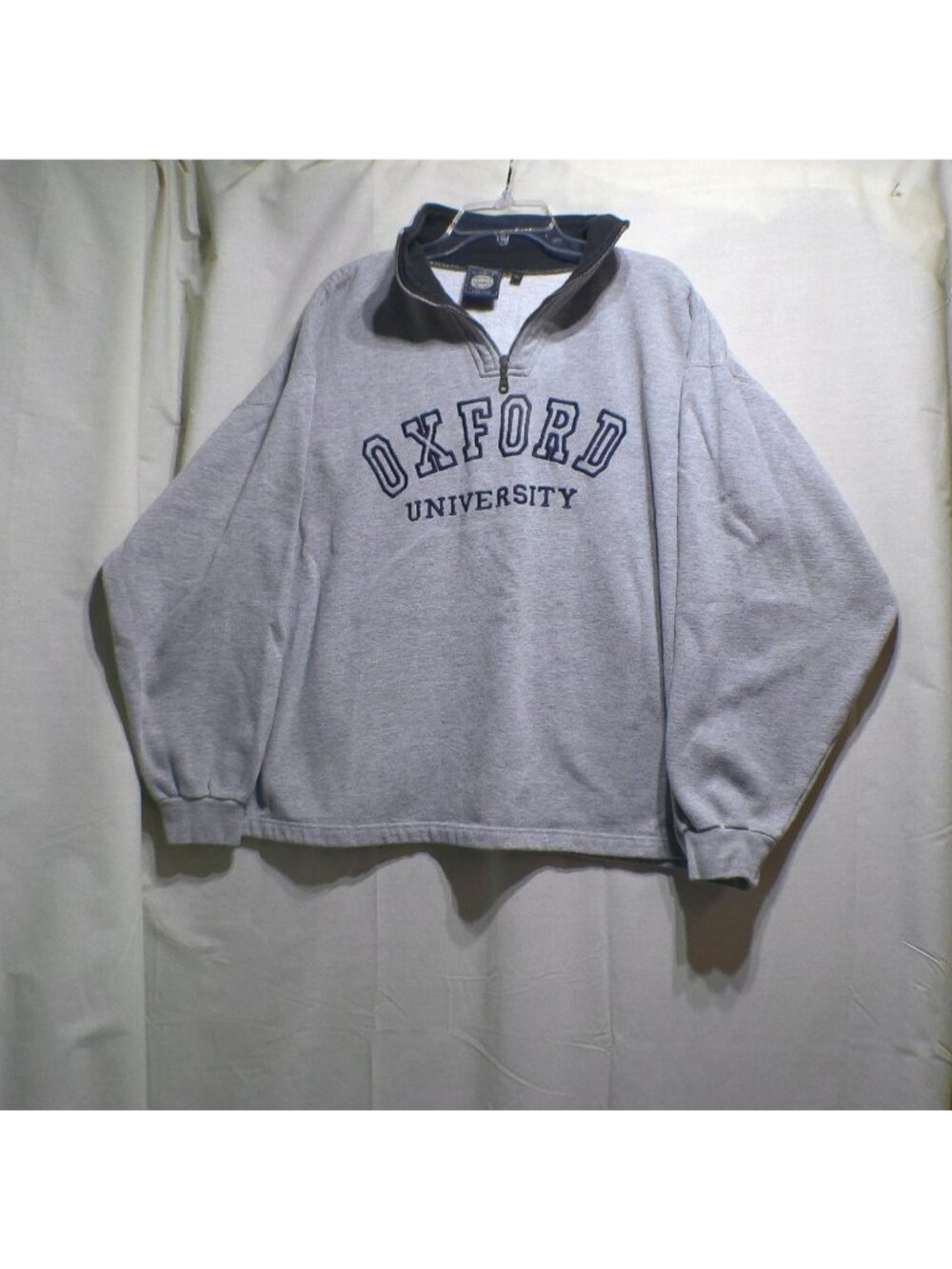 Oxford University England Sweatshirt Vintage Gray 1/4 Zip XL